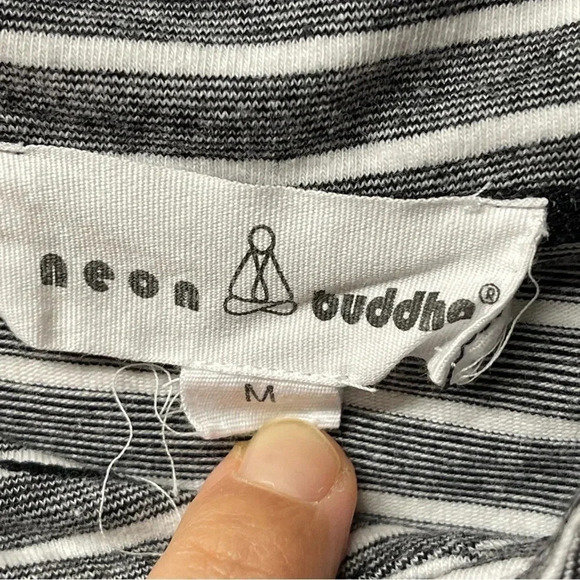 EUC Neon Buddha Daytona tunic pullover. Black and white stripes. Size Medium. - Picture 5 of 5